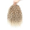 New Goddess Locs Crochet Hair 12 inch 8 Packs River Faux Locs Crochet Hair Curly Hair Boho Faux Locs Wavy Crochet with Curly Ends Boho Style Synthetic Hair Extensions (12" 8packs 27/613#)