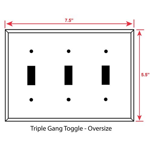 Art Plates - Triple Gang Toggle OVERSIZE Switch Plate - OVER SIZE Decorative Metal Wall Plate - Checkered Flag - (Made in USA)