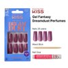 KISS False Nails Kit, Dreamdust Ready to Wear Gel Sculpted Nails, Stick and Glue Included, Long Length, Square Shape with Glitter Effect, Long-Lasting Hottest Trend Glue on Nails