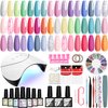 VANREESA 42 Pcs Gel Nail Polish Kit with U V Light 24 Colors Gel Nail Polish Set Green Blue Purple Pink Orange Complete Gel Nail Kit with Manicure Tools Gifts for Women DIY at Home