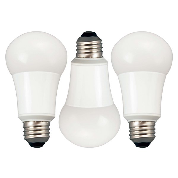 TCP 60 Watt Equivalent, LED A19 Standard Shaped Light Bulbs, Non-Dimmable, Soft White (3 Pack)