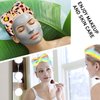CHNLML Women Spa Headband Sponge,6PCS Bow Face Wash Headband and Wristband Set, Makeup Headband, Spa Headband,Makeup Headband, Skincare Headbands (6PCS-Colorful leopard+PWP stripes)