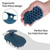 PHOVSUV 2pcs Shampoo Brush Hair Scalp Massager,100% Silicone Scalp Scrubber,Scalp Exfoliator for Stress Relax Hair Growth(Dark Blue+Green)
