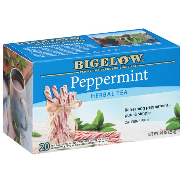 Bigelow Tea Peppermint Herbal Tea, Caffeine Free Tea with Peppermint, 20 Count Box (Pack of 6), 120 Total Tea Bags