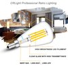 CRLight 4W Candelabra LED Edison Bulb 45W Equivalent 4000K Daylight White 450LM Dimmable, E12 Antique ST48 / ST14 Clear Glass LED Light Bulbs, Pack of 6