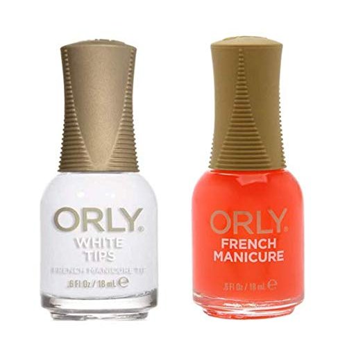 French Manicure Duo Kit Nail Polish, Orly Nail Lacquer, White Tips and Bare Rose, 0.6 oz each