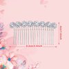WBCBEC 4 Pack High-grade Alloy Diamond Rhinestone Flower Hair Side Combs Wedding Bridal Jewelry Hair Clips for Women(Silver)