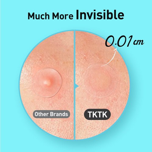 TKTK Pimple Patches, 12mm Invisible Acne Patches for Face with Salicylic Acid, 0.01cm Extra Thin Outer Edge, Hydrocolloid Zit Patch for Pustule, Whitehead, Cystic Acne Spot Treatment, 48 Count