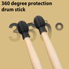 4 Pieces Drum Mute Drum Dampener Silicone Drumstick Silent Practice Tips Percussion Accessory Mute Replacement Musical Instruments Accessory (Black,Grid)