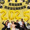 HeyMate Happy New Years Decorations 2025, New Years Eve Party Supplies 2025 , Black Gold New Years Eve Party Decorations Supplies