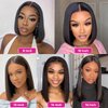Shine Star Bob Wig Human Hair Straight 13x4 HD Lace Front Wigs Bob Human Hair 10 Inch Pre Plucked with Baby Hair Glueless Short Bob Wigs 150% Density Natural Color Bob Wig