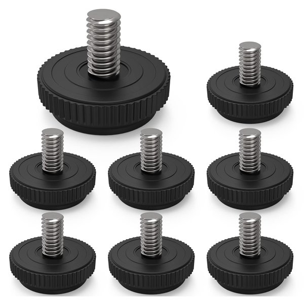 ONEHOME 8 Pack 5/16-18 Stainless Steel Adjustable Threaded Furniture Leg Leveling Feet Screw-in Glide Levelers,Screw Foot Levelers Screw On Furniture Glide Leveling Table,Chair,Furniture