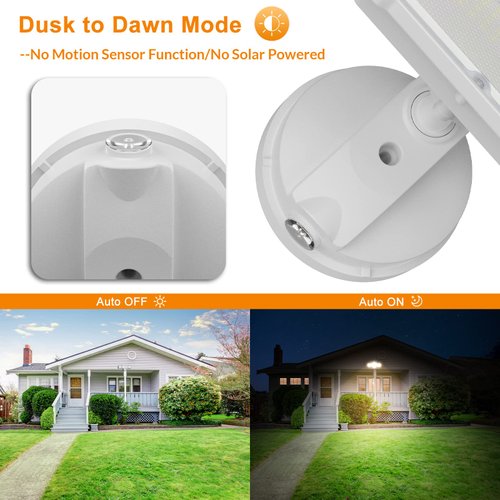 LEPOWER 3500LM Dusk to Dawn Flood Light Outdoor,35W LED Flood Light, Outdoor Security Lights with Photocell, 3200K, IP65 Waterproof, Exterior Flood Lights for Garden, Garage, House, Backyard（White）