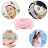 2 Pack Spa Headband ,Bowknot Coral Fleece Elastic Headband With 2 Silicone Face Mask Brush,for Women Girls Washing Face Beauty Skincare And Sports. (Gray,Pink)