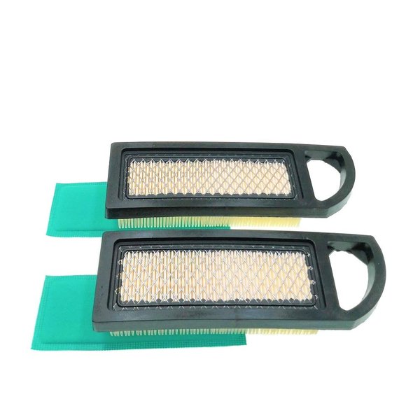 MOWFILL 2 Pack 697153 Air Filter Replace for BS 697014 697634 698083 794422 795115 797008 OEM Air Cleaner Cartridge with 697015 Pre Filter Fits Lawn Mower Air Cleaner Element