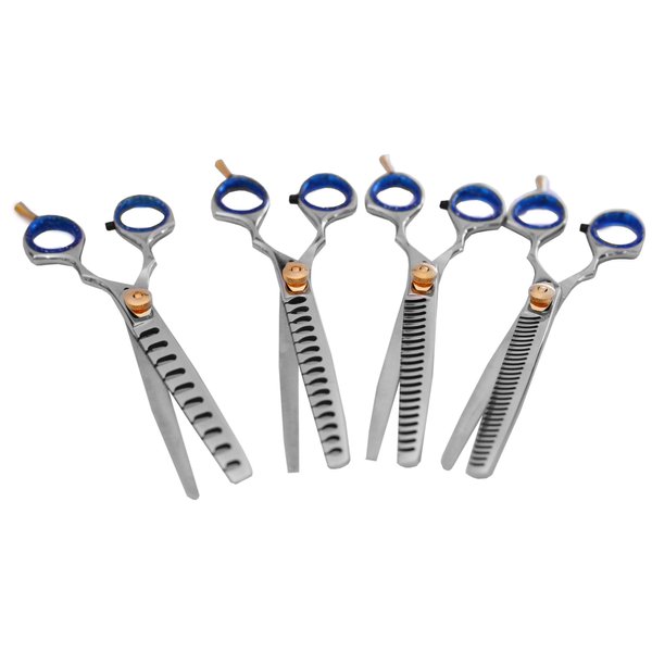 Professional Barber Texturizing Shears for Hair blending 6.5 Inch - Barber Hairdressing Scissors kit - Japanese Stainless Steel Hair Thinning Shears 10, 15, 20, 30 CNC Teeth Set
