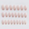 RikView Press on Nails Medium Length Coffin Fake Nails Pink Nails Glossy False Nails Full Cover Prom Nails with Glue Sticker