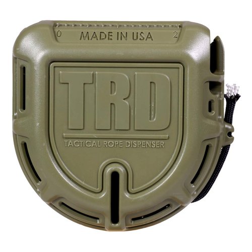 Atwood Rope MFG Tactical 550 Paracord Parachute Cord Rope Dispenser 50ft Spool TRD | Cutting Blade, Belt Clip, Cord Grip, View Port, Integrated Ruler (OD)