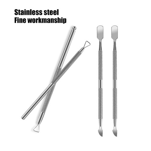 16 Pcs Cuticle Pusher Remover and Cutter, Stainless Steel Nail Gel Remover Nail Scraper Metal Cuticle Pusher Triangle Cuticle Peeler Scraper for Fingernails and Toenails