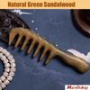 Moreinday Wooden Comb Massage Comb Scalp Massager Wide Tooth Wood Comb for Women Men - Green Case