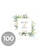 Greenery Wedding Personalized Beverage Napkins / 100 Custom Anniversary Cocktail Napkins / 4 3/4" x 4 3/4" Elegant Lush Floral Square Napkin Design / 3 Ply Bridal Shower Couples Party Décor
