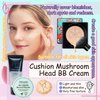 Air Cushion CC Cream Mushroom Head Foundation,Waterproof Long Lasting Loose Setting Powder,Moisturizing BB Cream Liquid Foundation Makeup Primer Concealer Base with Makeup Sponge（4PCS）