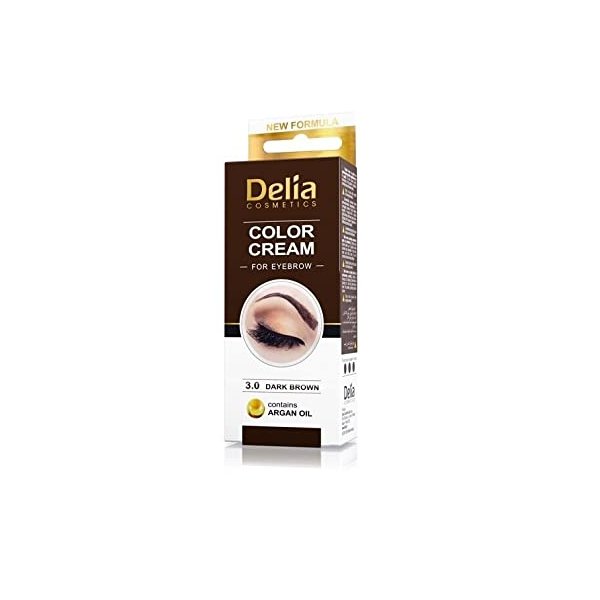 3 Count X DELIA HENNA/COLOR CREAM EYEBROW PROFESSIONAL TINT KIT SET Dark Brown
