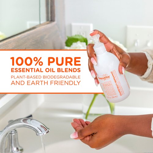 Sapadilla Liquid Hand Soap - Grapefruit + Bergamot - Made with 100% Pure Essential Oil Blends, Cleansing & Moisturizing, Aromatic & Fragrant Hand Soap, Plant Based, Biodegradable, 12 Ounce (Pack of 2)