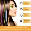 Xinnun 52 Pcs Colored Hair Feathers Extension Kit,Long Rainbow Synthetic Hair Feather False Hair Extension with 200 Pcs Silicone Lined Micro Ring, Crochet Hook, Hair Extension Remover Plier for Women