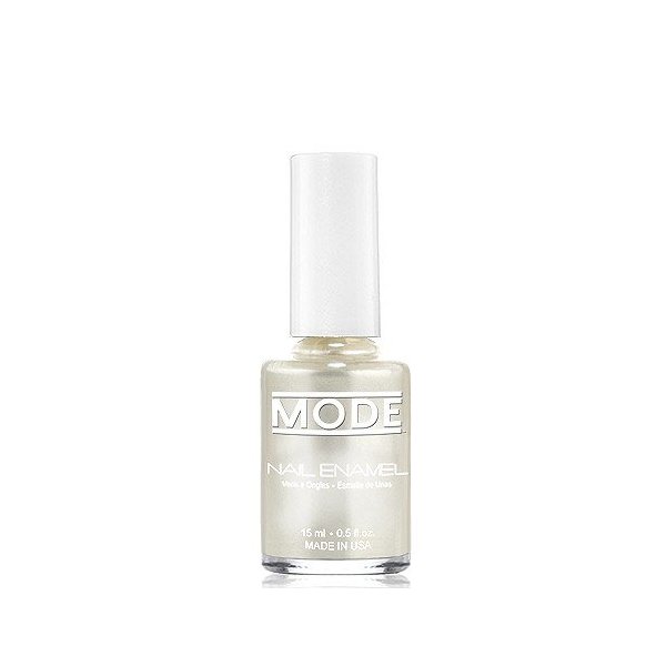 MODE Nail Polish Frosty Pearly Shimmery White Champagne Nail Enamel Shade #163 - Long Wear, High Gloss, Chip Resistant, Cruelty Free, Vegan Salon Nail Polish, Made in the Beautiful USA