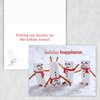Marshmallow Snowmen Holiday Card Pack / 25 Seasonal Greeting Cards Including Envelopes/Whimsical Winter Happiness Food Design And Joyful Wishes Note