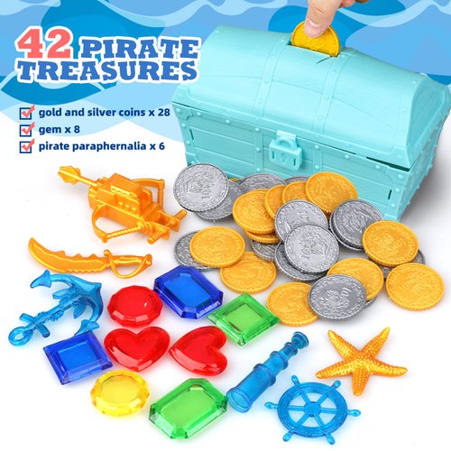 TOY Life 55 PCS Pool Dive Toys for Kids Pool Diving Toys Pool Games for Kids Swim Toys with Pool Rings, Pool Dive Sticks, Pool Dive Gems Pool Treasure Toys - Swimming Pool Toys for Kids Ages 4-8 12