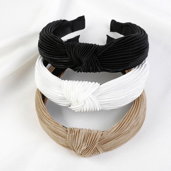 AIBFRID 3 Packs Headbands for Women Girls Fashion Wide Top Knotted Head Bands for Women’s Hair Non Slip Thick Elastic Satin Womens Hairbands Cute Solid Color Hair Accessories