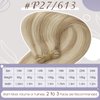 Full Shine Weft Hair Extensions Human Hair Highlights #27/613 Caramel Blonde Mix Platinum Blonde Sew in Human Hair Extensions Highlights Weft Hair Extensions Blonde Highlights Double Weft 105g 24inch
