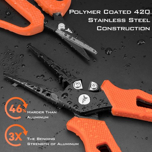 KastKing Cutthroat 7.5-inch Braid Scissors and Pliers Set - Saltwater Resistant Fishing Gear, Line Cutter, Hook Remover, Fishing Tool Set, Gift for Men