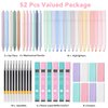52 PCS Aesthetic School Supplies with Cute Pencil Case, Stationery Essentials with Pens Pencils and Pastel Highlighters Set,College Back to School Supplies for Teen Girls,Pastel Office Supplies-Pink