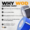 WOD GTMC12 Professional Grade Gaffer Tape, White - 1/2 inch x 60 ft. No Sticky Residue, For Cables, Non Reflective, Easy to Tear, For Photography, Filming Backdrop, Production