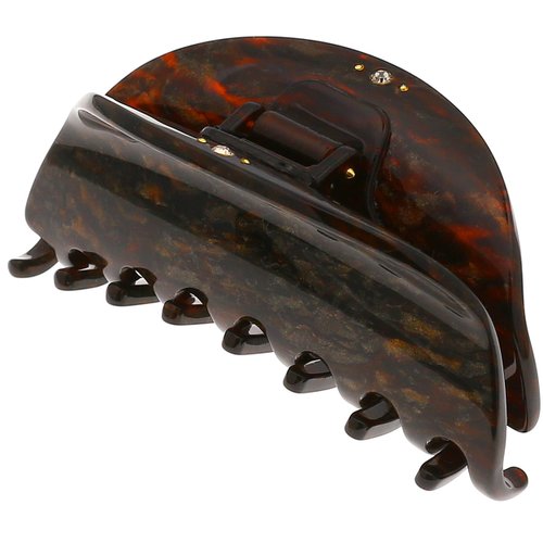 Camila Paris CP2961 French Hair Ponytail Holders Ties, Flower, Handmade, Brown, Strong Hold Grip Hair Clips for Women, No Slip and Durable Styling Girls Hair Accessories, Made in France