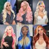 SHUQISH 613 Lace Front Wig Human Hair 13x4 HD Transparent Blonde Lace Front Wigs Human Hair 18 Inch 180% Density Body Wave Lace Front Wigs Human Hair Pre Plucked Guleless 613 Blonde Wig