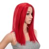 SWACC 14-Inch Short Straight Middle Part Hair Wig Medium Length Synthetic Heat Resistant Wigs for Women with Wig Cap (Red)