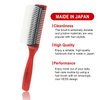 VESS Blow and Styling Hair Brush, Wide 9 Row Round Type- Light weight -Made in Japan-C-150 (Red)
