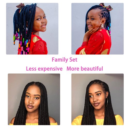 Brazilian Wool Hair Acrylic 100% 8PCS for African Crochet Braid/Box Braids/Jumbo Braiding/Senegalese Twist/Faux Locs/Twist Wraps Synthetic Fiber Hair Extensions Natural Black Color