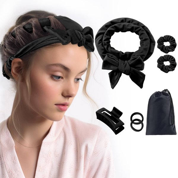 Dafeng No Heat Curling Headband - 70'' Long Hair Wrap for Heatless Curls, Sleep in Hair Curlers, Non Heat Hair Curlers, Heatless Curls Overnight for Women