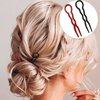 48 Pcs Hair Pins for Women U Shaped Bobby Pins Spiral Plastic Hair Twist Tool Hairstyle Accessories, Black an Brown