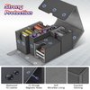 MTG Deck Box with Dice Tray, 5 in 1 Commander Deck Box Fits 840+ Sleeveless Cards, Leather Magnetic Deck Box MTG, Detachable Deck Box TCG CCG YuGiOh, Trading Card Deck Box with 8 Dividers (Black&Gray)