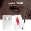 Stainless Steel Cosmetic Palette with Spatula, 3-well Mixing Makeup Palette and 3-dents Nail-art Mixer Metal Tray, also Fine Eyeliner Brush and Powder Puffs .Professional Makeup Palette with Spatula