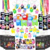 JUNIQUTE 72 PCS Game Party Favors, Video Game Party Keychain Ring Brooch Stickers Pass Ticket Lanyard Party Gift Bags for Kids Cartoon Fans Birthday Party Supplies Decorations Goodie Bags Filler