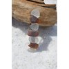 Genuine Brown and Frosted Sea Glass French Barrette Hair Clip