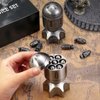 FONVGOGO Missile Metal DND Dice Set of 7 with Spinning Missile Shaped Container, Cyberpunk Unique Cool Bullet D&D Dice for Dungeons and Dragons Sci-Fi Warhammer 40K War Crime Theme Games (Sliver)