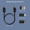 Tek Styz Multi-USB 60W Charging Adapter Cable Kit Compatible with Asus ROG Phone 2 Conversion Plus Stand, 5Gbps Data Transfer USB-C MicroUSB Card Pin Holder Storage